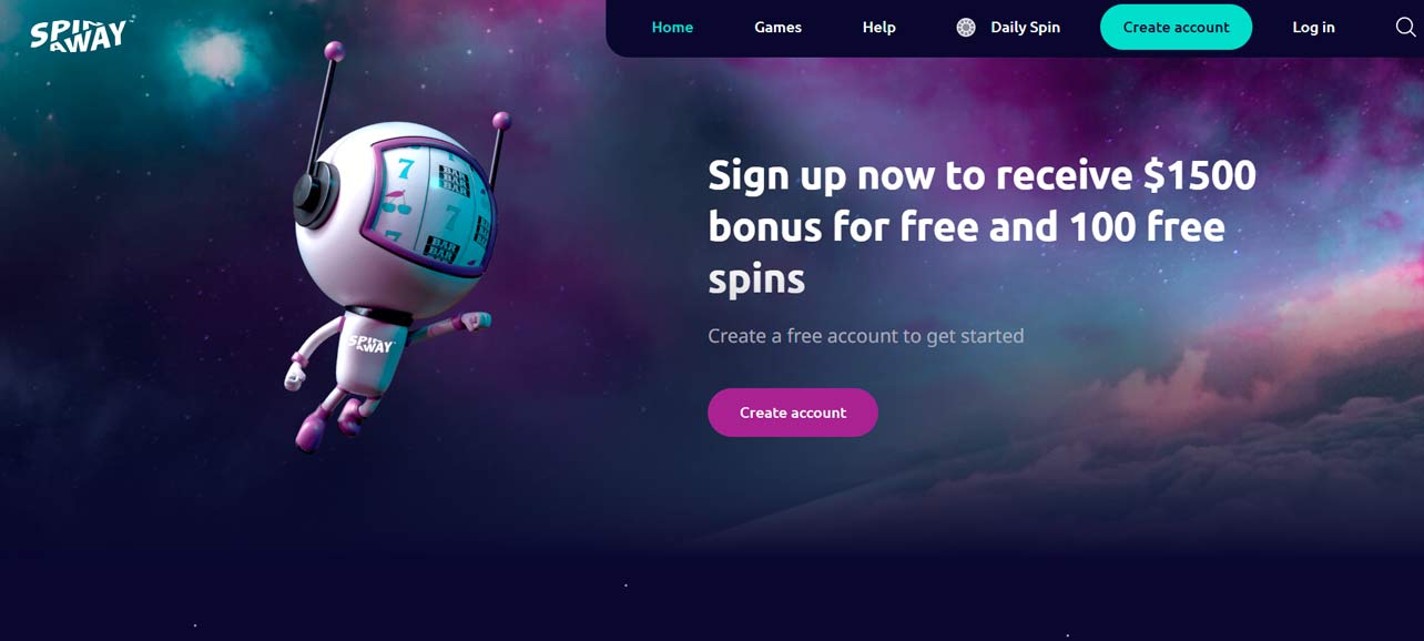 Spin Away Create account