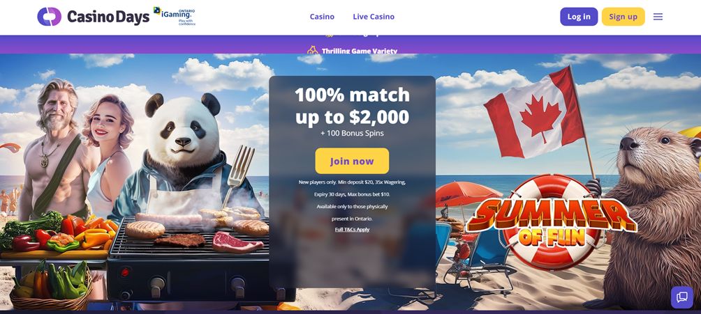 casino days welcome bonus