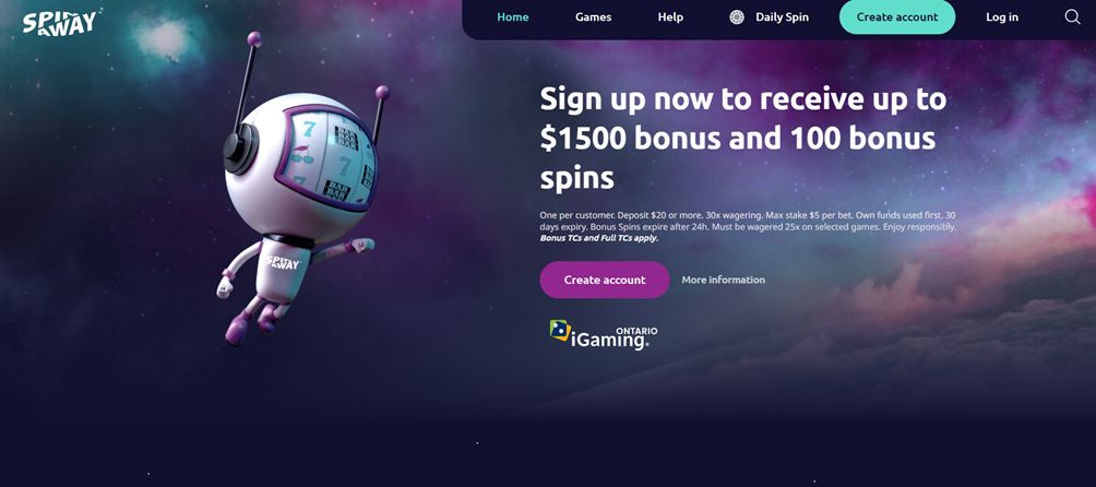 spin away welcome bonus